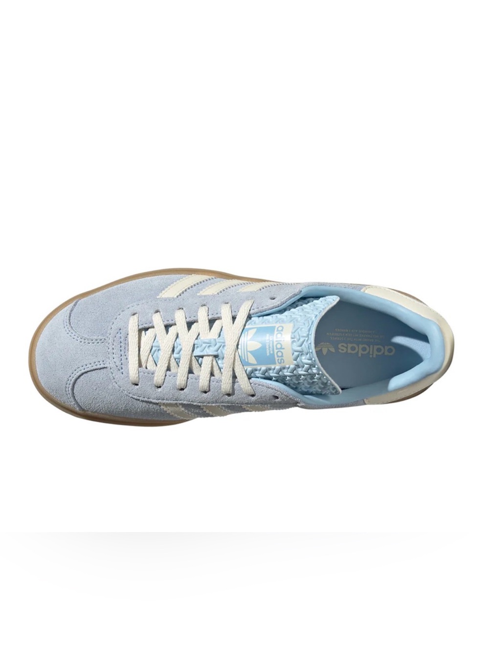 adidas Suede Sneaker in Pale Blue and Cream